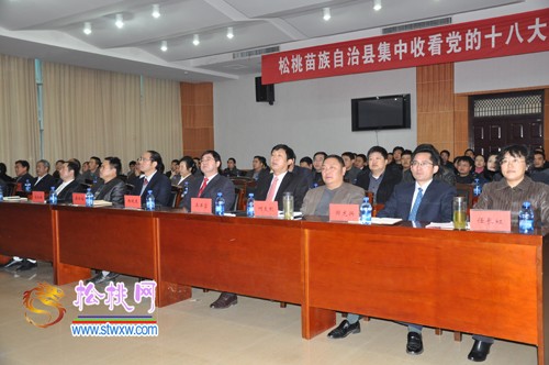松桃干部職工各族群眾收看黨的十八大開幕式