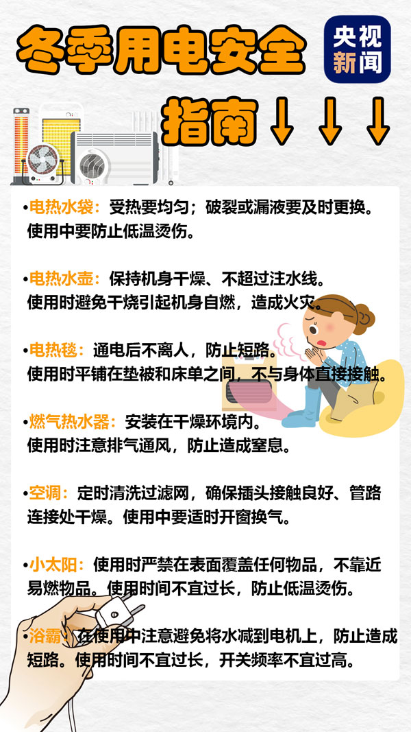 謹(jǐn)防冬天里的“溫暖殺手” 這份冬季用電安全指南請收好