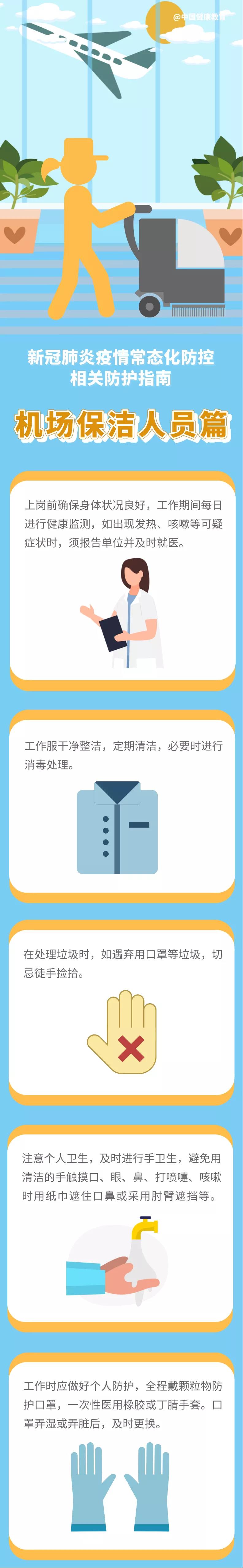 新冠肺炎疫情常態(tài)化防控防護(hù)指南之機場保潔人員篇