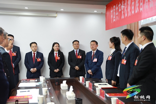 ​縣委書記龍群躍率隊赴各代表團討論點看望代表