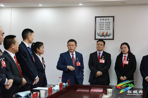 ​縣委書記龍群躍率隊赴各代表團討論點看望代表