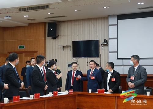 ​縣委書記龍群躍率隊赴各代表團討論點看望代表
