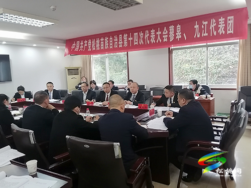 中國共產(chǎn)黨松桃苗族自治縣第十四次代表大會蓼皋、九江代表團討論《報告》
