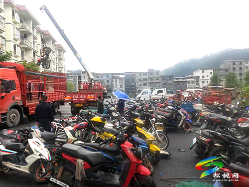 普覺鎮(zhèn)集中銷毀報(bào)廢摩托車