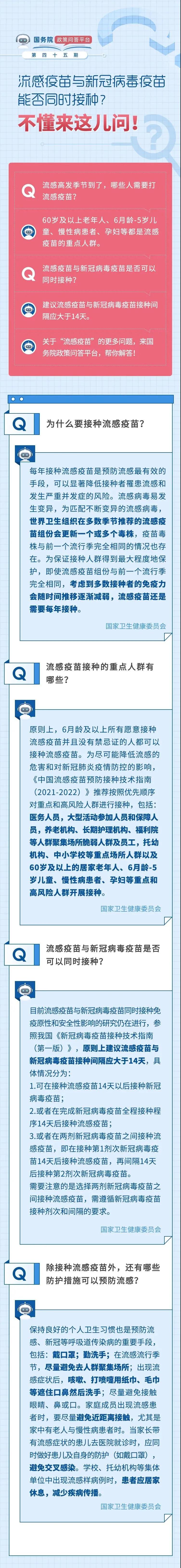 流感疫苗與新冠病毒疫苗能否同時(shí)接種？