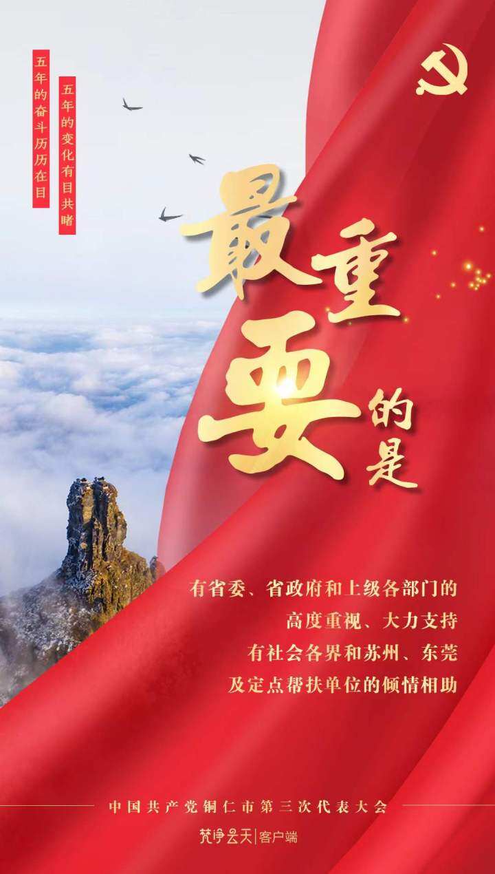 海報 | 牢記囑托，感恩奮進！眾志成城成就銅仁美好！
