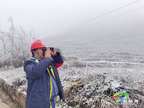 松桃：應對低溫雪凝天氣 線路融冰保供電