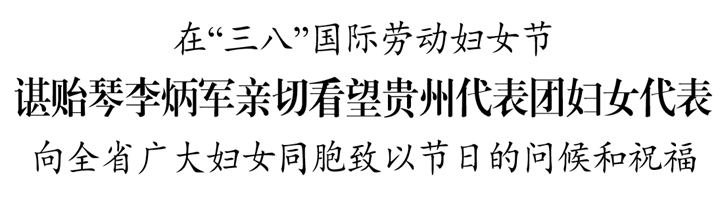諶貽琴李炳軍親切看望貴州代表團婦女代表 向全省廣大婦女同胞致以節(jié)日的問候和祝福