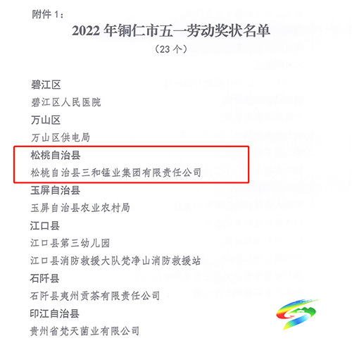 喜訊！松桃多個集體及個人榮獲“2022年銅仁市五一勞動獎、工人先鋒號”