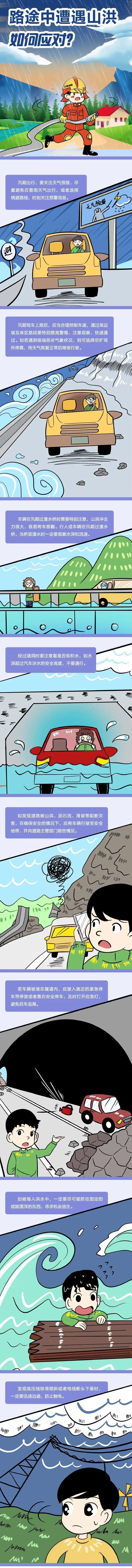 【共守美好家園】圖說：路途中遭遇山洪如何應對？