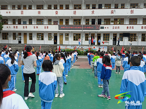 妙隘鄉(xiāng)完小舉辦“喜迎二十大，爭做好隊員”少先隊新隊員入隊儀式
