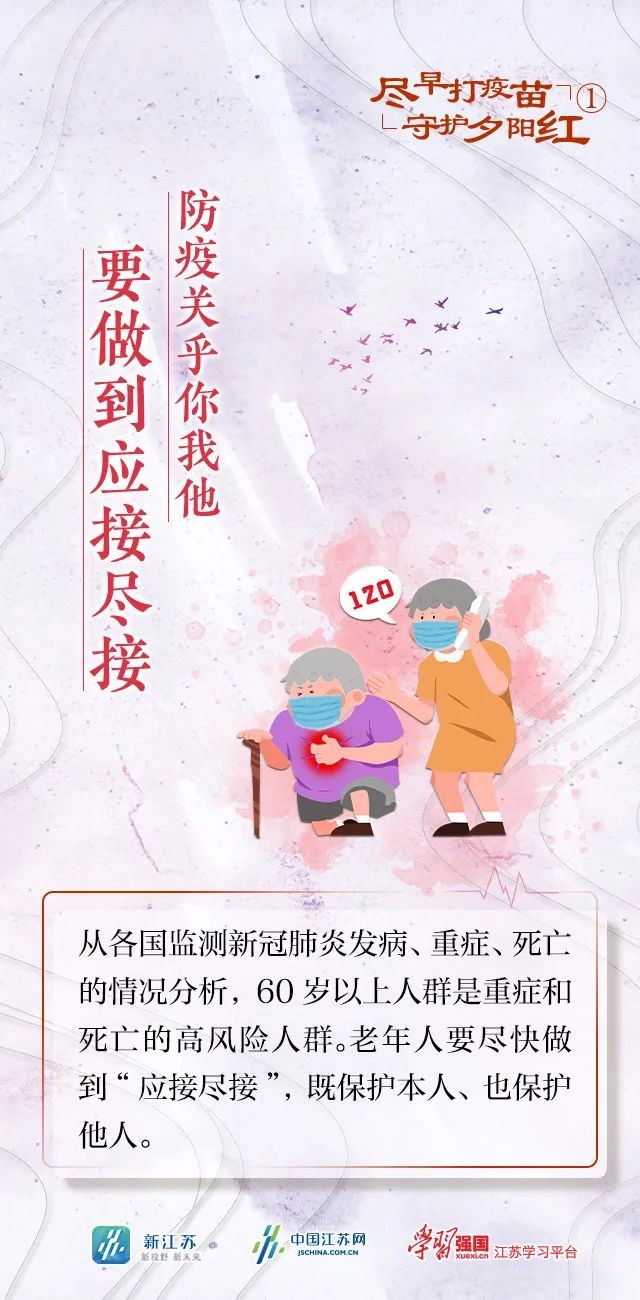 盡早打疫苗 守護(hù)夕陽(yáng)紅