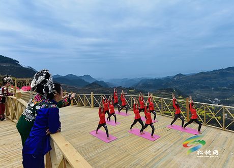 響水花海練瑜伽、秀旗袍，美在春天里