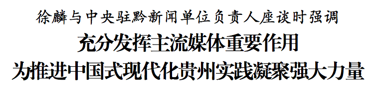 徐麟與中央駐黔新聞單位負(fù)責(zé)人座談