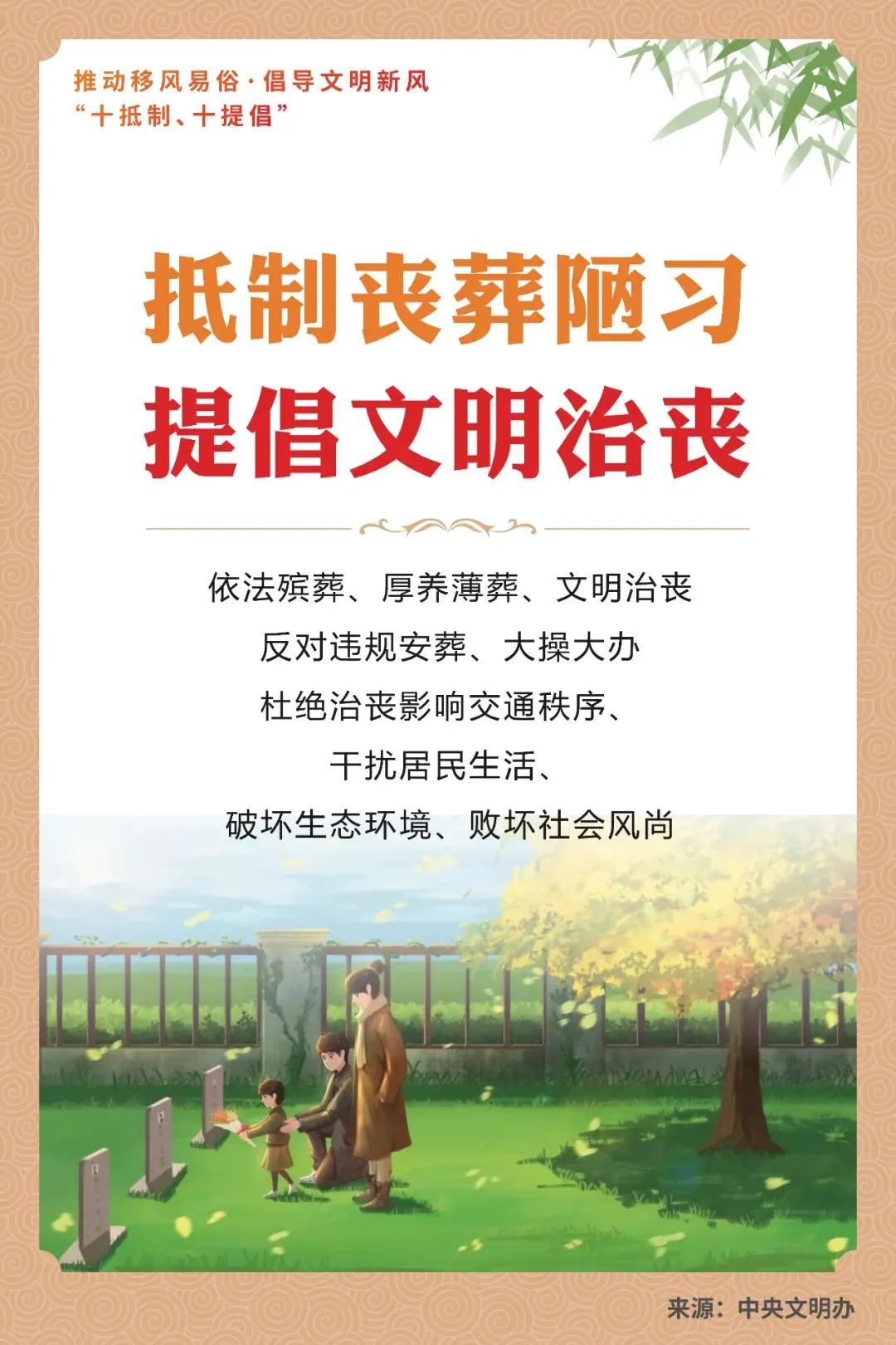 【文明倡議】中央文明辦：推動(dòng)移風(fēng)易俗 倡導(dǎo)文明新風(fēng)“十抵制、十提倡”