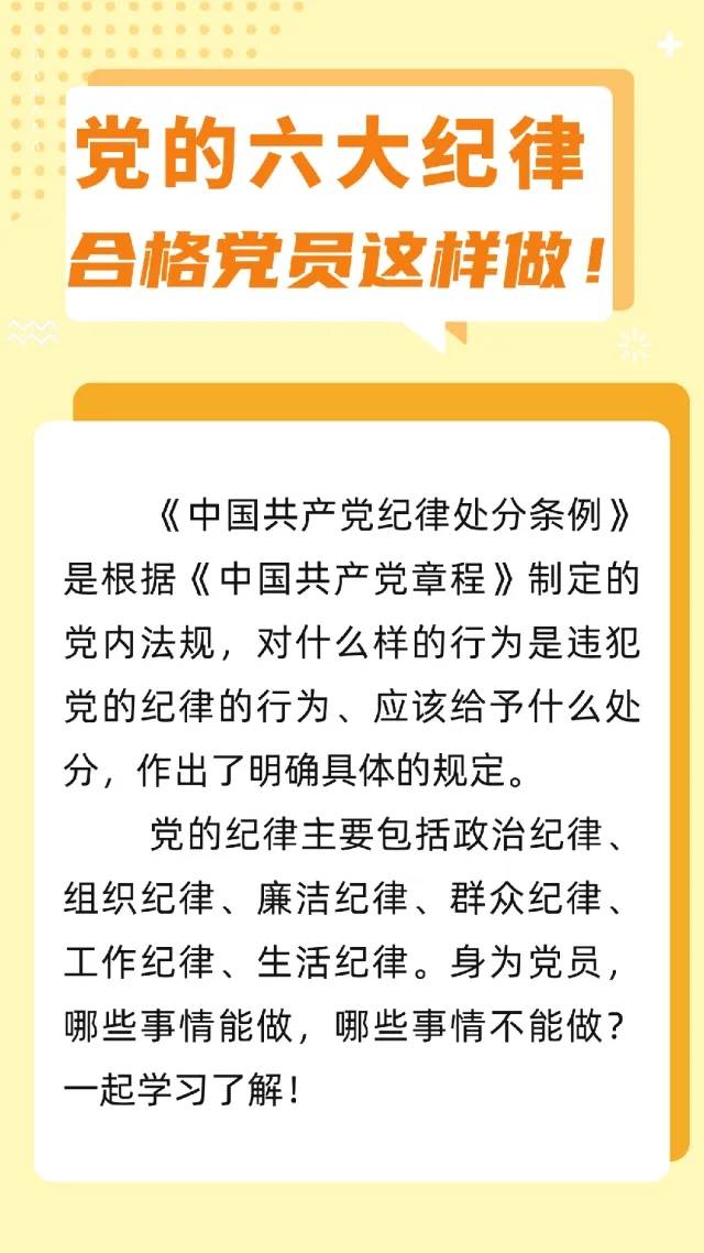 黨的六大紀(jì)律，合格黨員這樣做！
