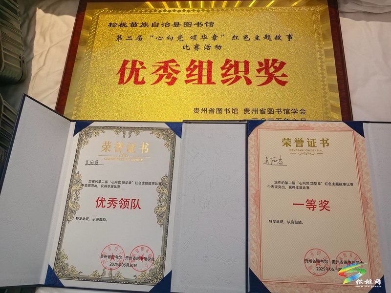 我縣圖書館選手榮獲貴州省圖書館第二屆“心向黨，頌華章”紅色主題故事大賽“一等獎(jiǎng)”