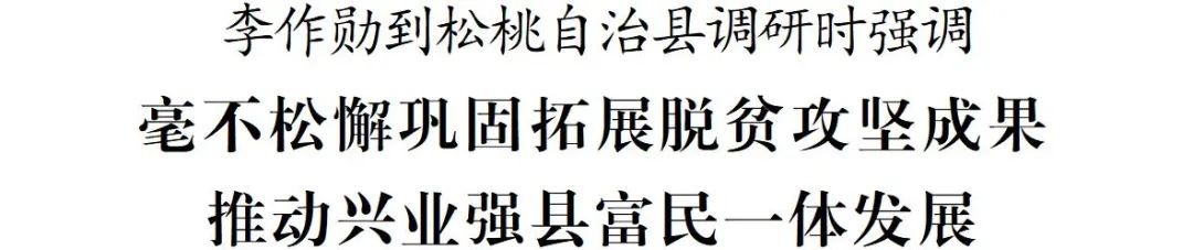 李作勛到松桃自治縣調(diào)研