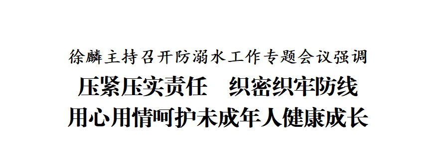 徐麟主持召開防溺水工作專題會議